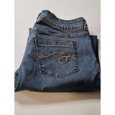 Lee Riders Straight Leg Mid Rise Medium Wash Embroidered Womens Jeans Denim - Thumbnail 7