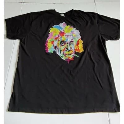 Albert Einstein Bioworld T-Shirt Black Colorpop Graphic Short Sleeve Mens SZ 2XL - Image 1