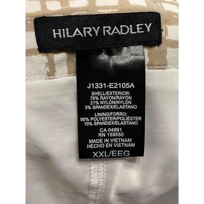 Hilary Radley Women's Plaid Stretch Skort XXL Tan White Pockets - Thumbnail 4
