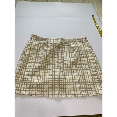 Hilary Radley Women's Plaid Stretch Skort XXL Tan White Pockets - Thumbnail 7