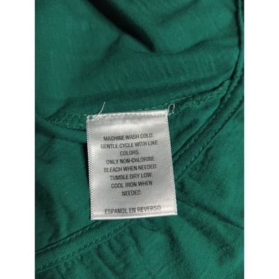 Style Co Jade Green Ruffle Hem Tunic Top XL Long Sleeve Scoop Neck - Thumbnail 4