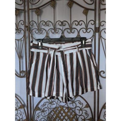 HOT KISS Striped Paperbag Waist Shorts Size 9 - Image 1