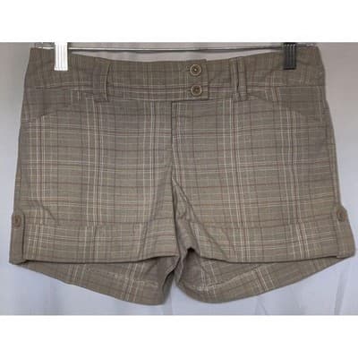 Tracy Evans Womens Light Brown Red - Plaid Short-shorts Size 3 - Thumbnail 3