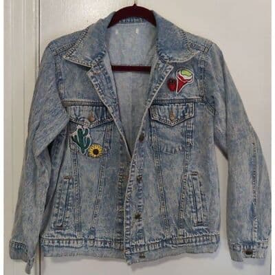 Good Vibes Only Jean Embroidered Details Front Back Jacket - Thumbnail 7