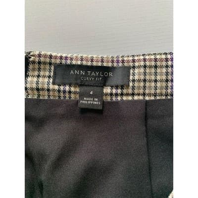 Ann Taylor Women's Plaid Pencil Skirt Size 4 Knee Length Multicolor - Thumbnail 3