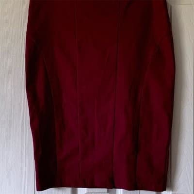 Papaya Women's Red Pencil Skirt Size L Knee Length Casual Stretchy - Image 1