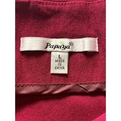 Papaya Women's Red Pencil Skirt Size L Knee Length Casual Stretchy - Thumbnail 4