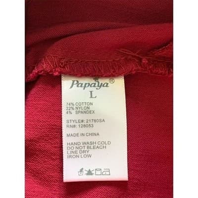 Papaya Women's Red Pencil Skirt Size L Knee Length Casual Stretchy - Thumbnail 5