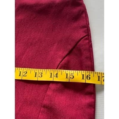Papaya Women's Red Pencil Skirt Size L Knee Length Casual Stretchy - Thumbnail 8