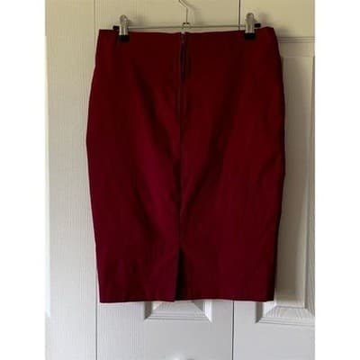 Papaya Women's Red Pencil Skirt Size L Knee Length Casual Stretchy - Thumbnail 11