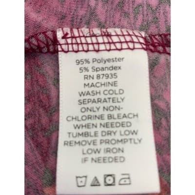 Susan Graver Women's XS Red Floral V-Neck Layered Blouse Casual Spring - Thumbnail 5