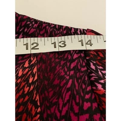 Susan Graver Women's XS Red Floral V-Neck Layered Blouse Casual Spring - Thumbnail 6