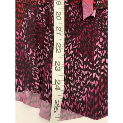 Susan Graver Women's XS Red Floral V-Neck Layered Blouse Casual Spring - Thumbnail 8