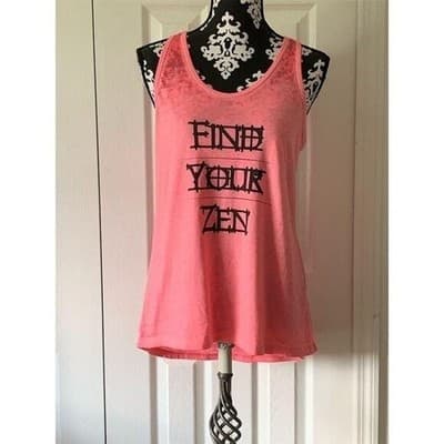 PL MOVERMENT Women's Pink "Find Your Zen" Graphic Tank Top XL - Thumbnail 5