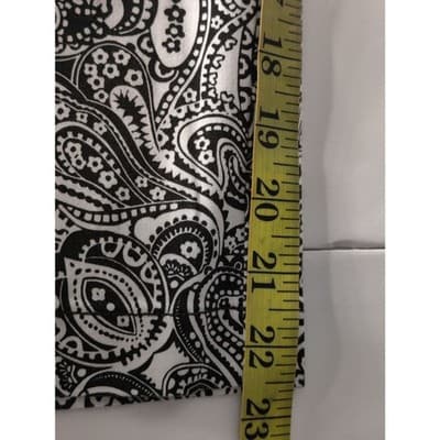 Ann Taylor Black & White Paisley Straight Crop Pants Sz 8P Cotton Blend Stretch - Thumbnail 5