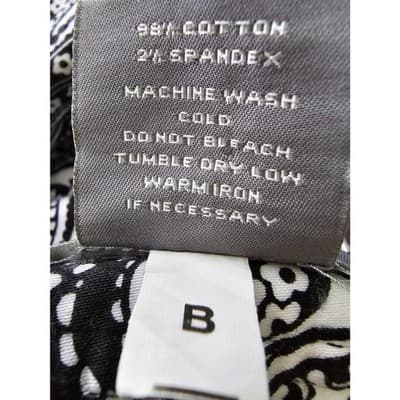 Ann Taylor Black & White Paisley Straight Crop Pants Sz 8P Cotton Blend Stretch - Thumbnail 9