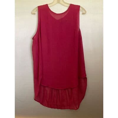 Banana Republic Women's Sleeveless Red High-Low Blouse Size XL - Thumbnail 2