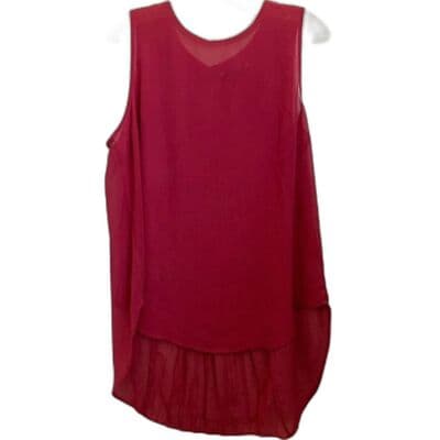 Banana Republic Women's Sleeveless Red High-Low Blouse Size XL - Image 1