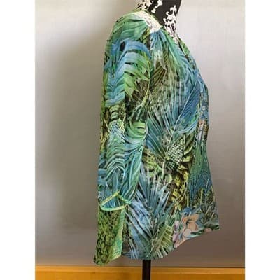 Figueroa & Flower Women's M Floral Lace Semi-Sheer Blouse Long Sleeve - Thumbnail 3