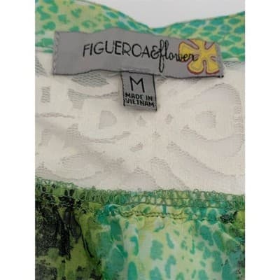 Figueroa & Flower Women's M Floral Lace Semi-Sheer Blouse Long Sleeve - Thumbnail 6
