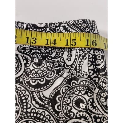 Ann Taylor Black & White Paisley Straight Crop Pants Sz 8P Cotton Blend Stretch - Thumbnail 7