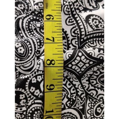 Ann Taylor Black & White Paisley Straight Crop Pants Sz 8P Cotton Blend Stretch - Thumbnail 6