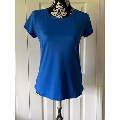 Under Armour Women's HeatGear Short Sleeve T-Shirt Blue Size S Activewear - Thumbnail 2