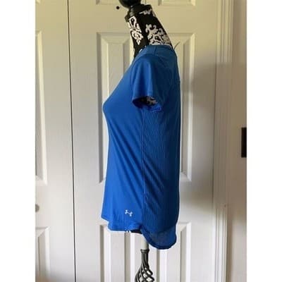 Under Armour Women's HeatGear Short Sleeve T-Shirt Blue Size S Activewear - Thumbnail 9