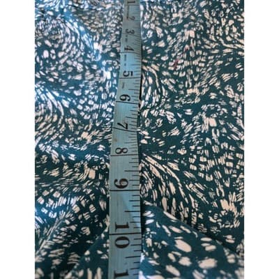 Coldwater Creek Teal White Abstract Print Wide Leg Cropped Pants Women's Size 14 - Thumbnail 4