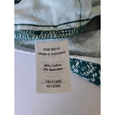 Coldwater Creek Teal White Abstract Print Wide Leg Cropped Pants Women's Size 14 - Thumbnail 7