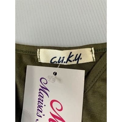 Med Olive Green Tassel Tank Top Sleeveless Casual Summer Boho C.u.k.y. Women's - Thumbnail 4