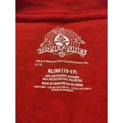 Looney Tunes Womens Christmass Long Sleeve Top T-Shirt Red Size XL - Thumbnail 5