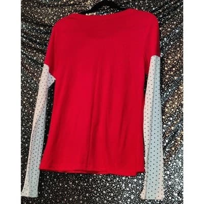 Looney Tunes Womens Christmass Long Sleeve Top T-Shirt Red Size XL - Thumbnail 4