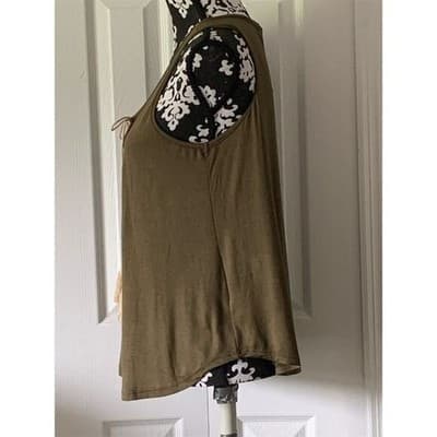 Med Olive Green Tassel Tank Top Sleeveless Casual Summer Boho C.u.k.y. Women's - Thumbnail 6
