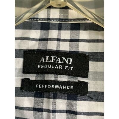 Alfani Men's Checkered Performance Dress Shirt Long Sleeve Multicolor Casual XL - Thumbnail 3