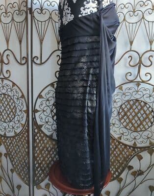 Connected Apparel Black Strapless Ruffled Lace Dress Party Evening Size 10 - Thumbnail 6