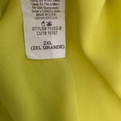 Angelique by Yurbu Women's 2XL Lemon Yellow Blouse Round Neck Short Sleeve - Thumbnail 7