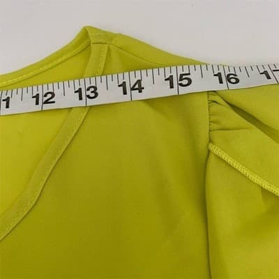 Angelique by Yurbu Women's 2XL Lemon Yellow Blouse Round Neck Short Sleeve - Thumbnail 8