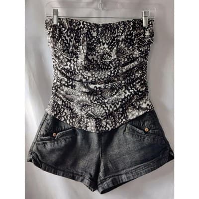 Rewind Womens Vest Strapless Floral Sleeveless Boob Tube Bandeau Top Size Small - Image 1