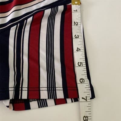 Madison & Hudson Women's Striped Wrap Top Red/White/Blue Size L Short Sleeve - Thumbnail 7