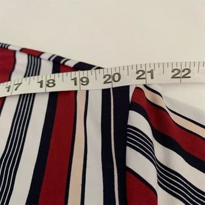 Madison & Hudson Women's Striped Wrap Top Red/White/Blue Size L Short Sleeve - Thumbnail 8