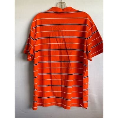 Saddlebred Men's Comfort Flex Orange Striped Polo Shirt 2XL Short Sleeve - Thumbnail 2