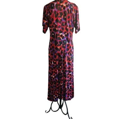 CSC Studio Leopard Print Dress Red Black Purple Women's Size S Made in USA - Thumbnail 2