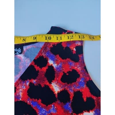 CSC Studio Leopard Print Dress Red Black Purple Women's Size S Made in USA - Thumbnail 6