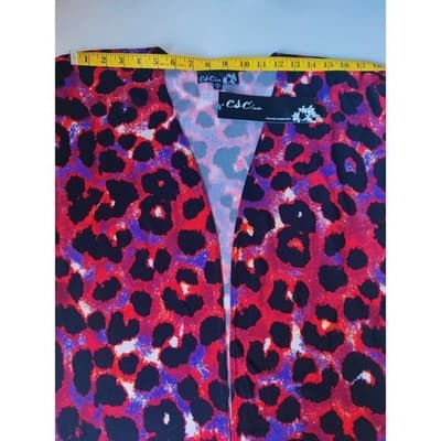 CSC Studio Leopard Print Dress Red Black Purple Women's Size S Made in USA - Thumbnail 10