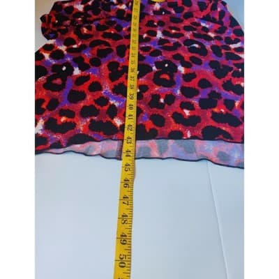 CSC Studio Leopard Print Dress Red Black Purple Women's Size S Made in USA - Thumbnail 9