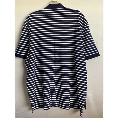 Polo Ralph Lauren Men's 2XL Blue Striped Classic Fit Cotton Polo Shirt - Thumbnail 2
