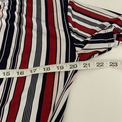Madison & Hudson Women's Striped Wrap Top Red/White/Blue Size L Short Sleeve - Thumbnail 9