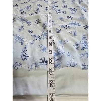 Neineiwu Blue Floral Layered Blouse Short Sleeve Mint Green Size L - Thumbnail 6