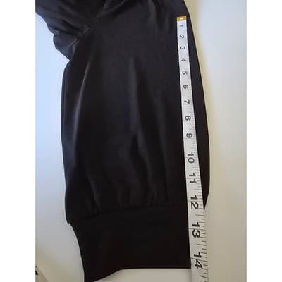 Worthington Stretch Black Gathered Neck Banded Sleeve Knit Top Plus Size - Thumbnail 3